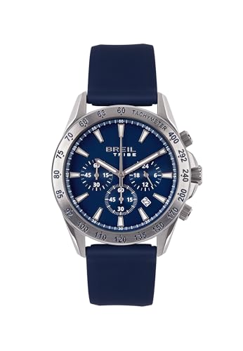 Breil Uhr Herren Sideline Ziffernblatt SCHWARZ Bewegung Chrono Quartz e Bracelet Stahl Silber EW0777 von Breil