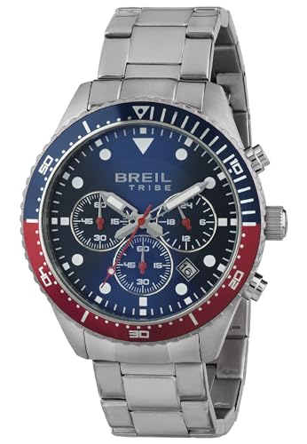 Breil Uhr Herren SAIL Ziffernblatt BLAU Bewegung Chrono Quartz e Bracelet Stahl Silber EW0581 von Breil