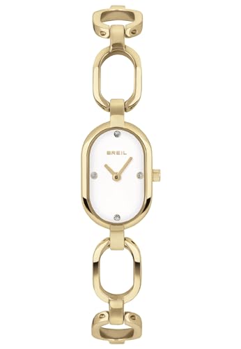 Breil Shake Shake Damen Armbanduhr aus Edelstahl in der Farbe Gold 17mm x 25mm, Wasserdichtigkeit: 3Bar, TW1976 von Breil