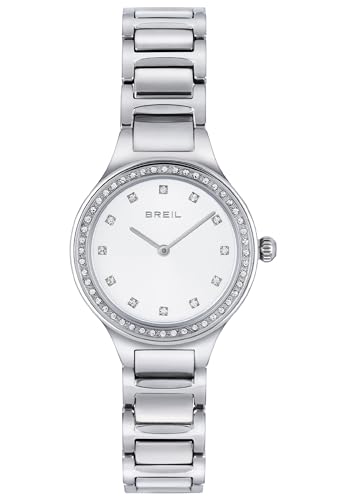 Breil Uhr Damen Sheer Ziffernblatt Weiss Bewegung NUR Zeit Quartz e Bracelet Stahl Silber TW1964 von Breil