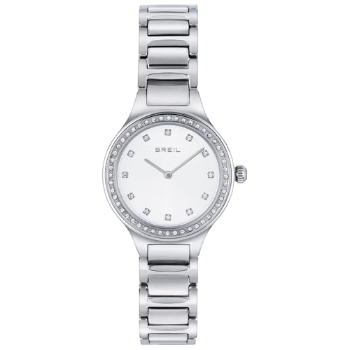 Breil Uhr Damen Sheer Ziffernblatt Weiss Bewegung NUR Zeit Quartz e Bracelet Stahl Silber TW1966 von Breil