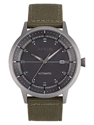 Breil Six.3.Nine Herren Armbanduhr mit Armband aus Stoff in der Farbe: Grün, Gehäusedurchmesser: 44 mm, TW1990 von Breil