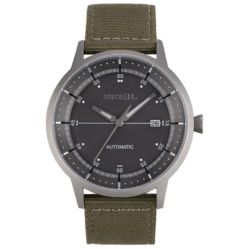 Breil Six.3.Nine Herren Armbanduhr mit Armband aus Stoff in der Farbe: Grün, Gehäusedurchmesser: 44 mm, TW1990 von Breil