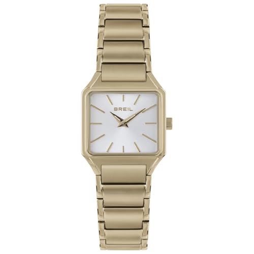 Breil Uhr Damen The B Ziffernblatt Silber Bewegung NUR Zeit Quartz e Bracelet Farbiger Stahl Gold TW1972 von Breil