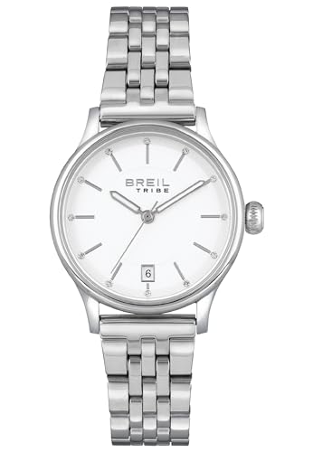Breil Uhr Damen Classy Ziffernblatt Weiss Bewegung NUR Zeit Quartz e Bracelet Stahl Silber EW0495 von Breil