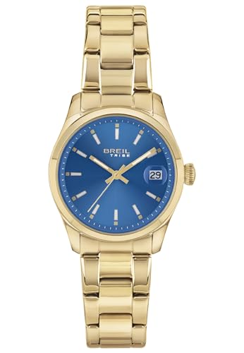 Breil Classic Elegance Damen Armbanduhr mit Armband aus Edelstahl in der Farbe: Gold, Gehäusedurchmesser: 32 mm, EW0599 von Breil