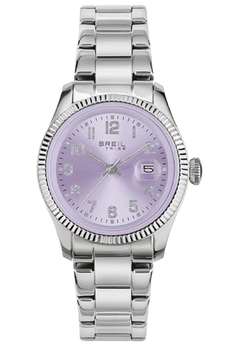 Breil Classic ELEGEANCE Damen Armbanduhr mit Armband aus Stahl, in der Farbe: Silber/Lila, Gehäusedurchmesser: 30 mm, EW0626 von Breil