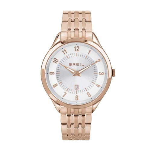 Breil Uhr Damen Arbiter Ziffernblatt Silber Bewegung NUR Zeit Quartz e Bracelet Farbiger Stahl PINK TW1865 von Breil