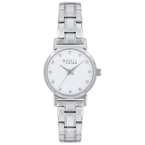 Breil Uhr Damen Bella Ziffernblatt Silber Bewegung NUR Zeit Quartz e Bracelet Farbiger Stahl Silber, PINK EW0613 von Breil