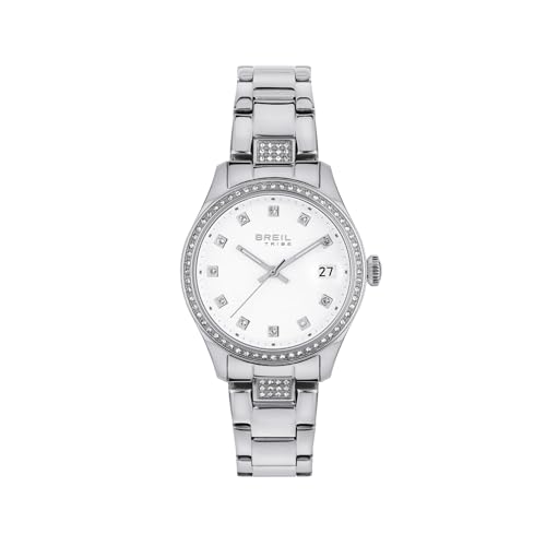 Breil Uhr Damen Classic Elegance Ziffernblatt Weiss Bewegung NUR Zeit Quartz e Bracelet Stahl Gold EW0707 von Breil