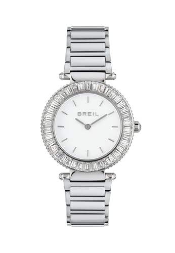 Breil Uhr Damen Pivot Ziffernblatt Weiss Bewegung NUR Zeit Quartz e Bracelet Stahl Silber TW2076 von Breil