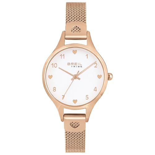 Breil Uhr Damen UPBEAT Ziffernblatt Weiss Bewegung NUR Zeit Quartz e MESH Stahl Silber EW0522 von Breil