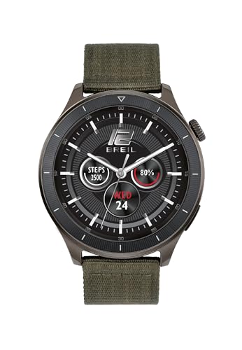 Breil Uhr Herren BC-1 Ziffernblatt SCHWARZ Bewegung SMARTWATCH SMARTMODULE e MASCHENBAND Stahl/GEWEBE GRÜN, GRAU TW2034 von Breil