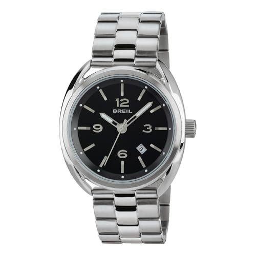 Breil Uhr Herren BEAUBOURG Ziffernblatt SCHWARZ Bewegung NUR Zeit Quartz e Bracelet Stahl Silber TW1598 von Breil