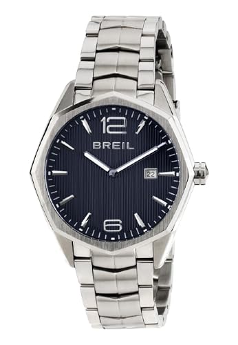Breil Uhr Herren Eight Ziffernblatt BLAU Bewegung NUR Zeit Quartz e Bracelet Stahl Silber TW1704 von Breil