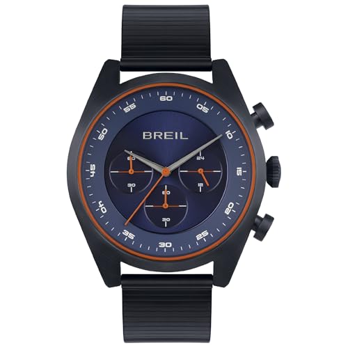 Breil Uhr Herren Finder Ziffernblatt BLAU Bewegung Chrono Quartz e MESH Farbiger Stahl BLAU TW1957 von Breil