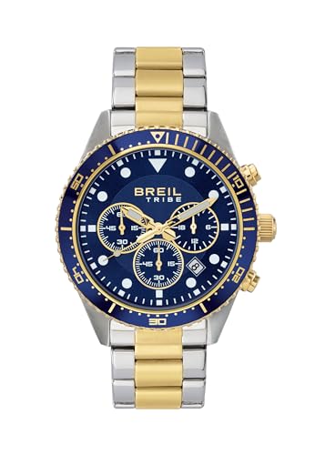 Breil Uhr Herren SAIL Ziffernblatt BLAU Bewegung Chrono Quartz e Bracelet Stahl Silber, Gold EW0744 von Breil