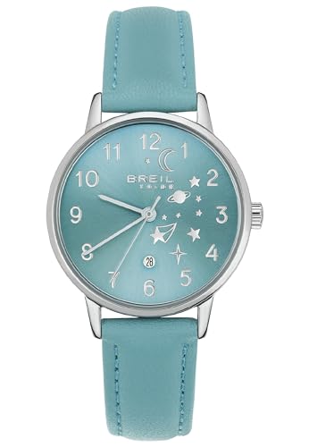 Breil Paradise Damen Armbanduhr mit Armband aus Leder in der Farbe: Grün, Gehäusedurchmesser: 30 mm, EW0632 von Breil