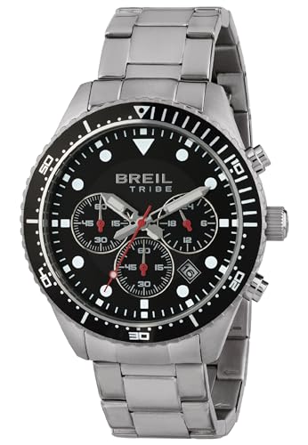 Breil Uhr Herren SAIL Ziffernblatt SCHWARZ Bewegung Chrono Quartz e Bracelet Stahl Silber EW0582 von Breil
