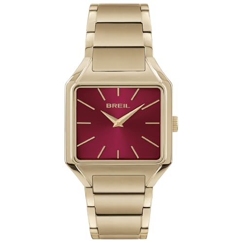 Breil Uhr Damen The B Ziffernblatt Ruby Bewegung NUR Zeit Quartz e Bracelet Farbiger Stahl Gold TW1932 von Breil