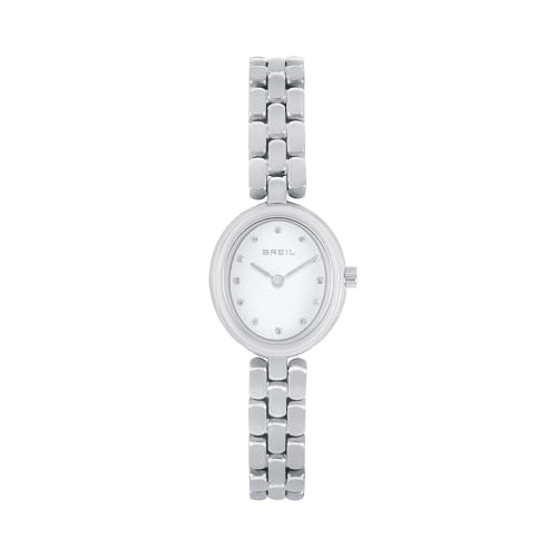 Breil Uhr TW2123 Damen ECLAT Zifferblatt einfarbig weiß Uhrwerk nur Zeit - 2 Quartzlanzetten und Armband aus silbernem Stahl, Weiß, 31, Modern von Breil