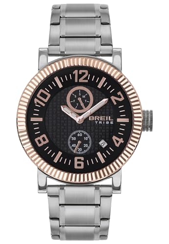 Breil BPM Herren Armbanduhr mit Armband aus Stahl, in der Farbe: Bicolor/Schwarz, Gehäusedurchmesser: 43 mm, EW0590 von Breil
