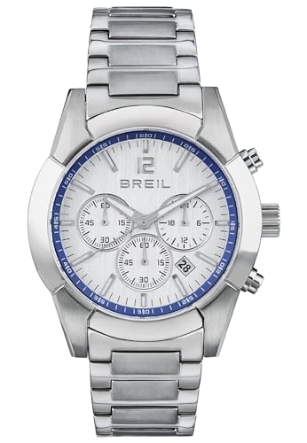 Breil Uhr Herren Bridge Ziffernblatt BLAU Bewegung Chrono Quartz e Bracelet Stahl Silber TW1881 von Breil