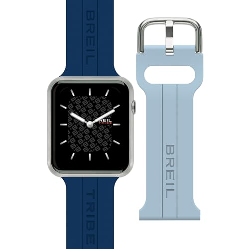 Breil Uhr Unisex SBT-X Ziffernblatt SCHWARZ Bewegung SMARTWATCH SMARTMODULE e GÜRTEL SILIKON BLAU, HELLBLAU EW0670 von Breil