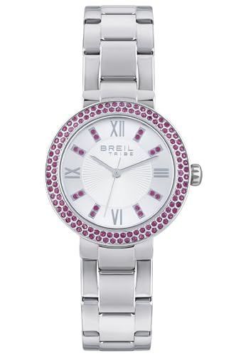 Breil Damen Armbanduhr Dancefloor in der Farbe Silber/Lila mit Edelstahlarmband, Gehäusedurchmesser: 32 mm, EW0559 von Breil