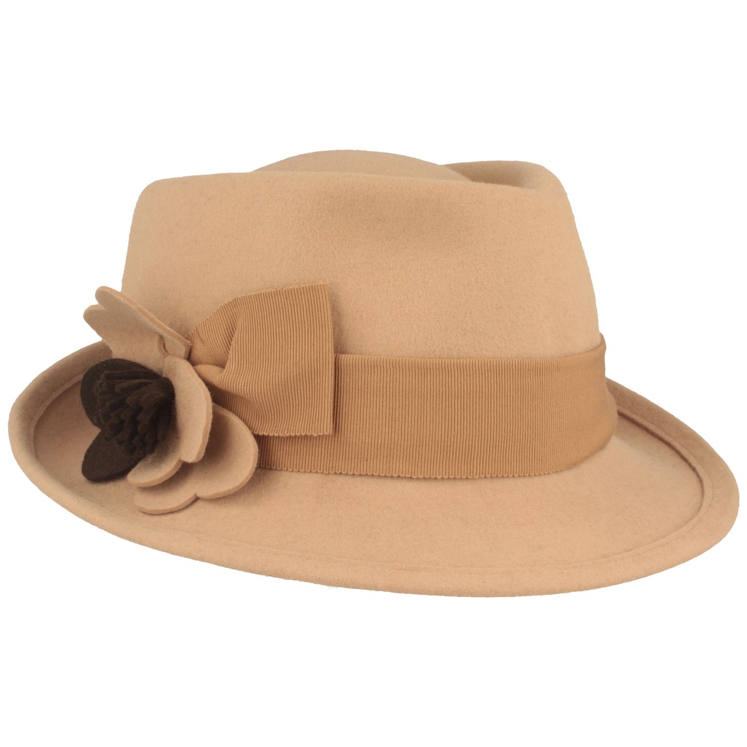 Breiter Meisteratelier Damen Trilby mit modischer Blüte von Breiter Meisteratelier