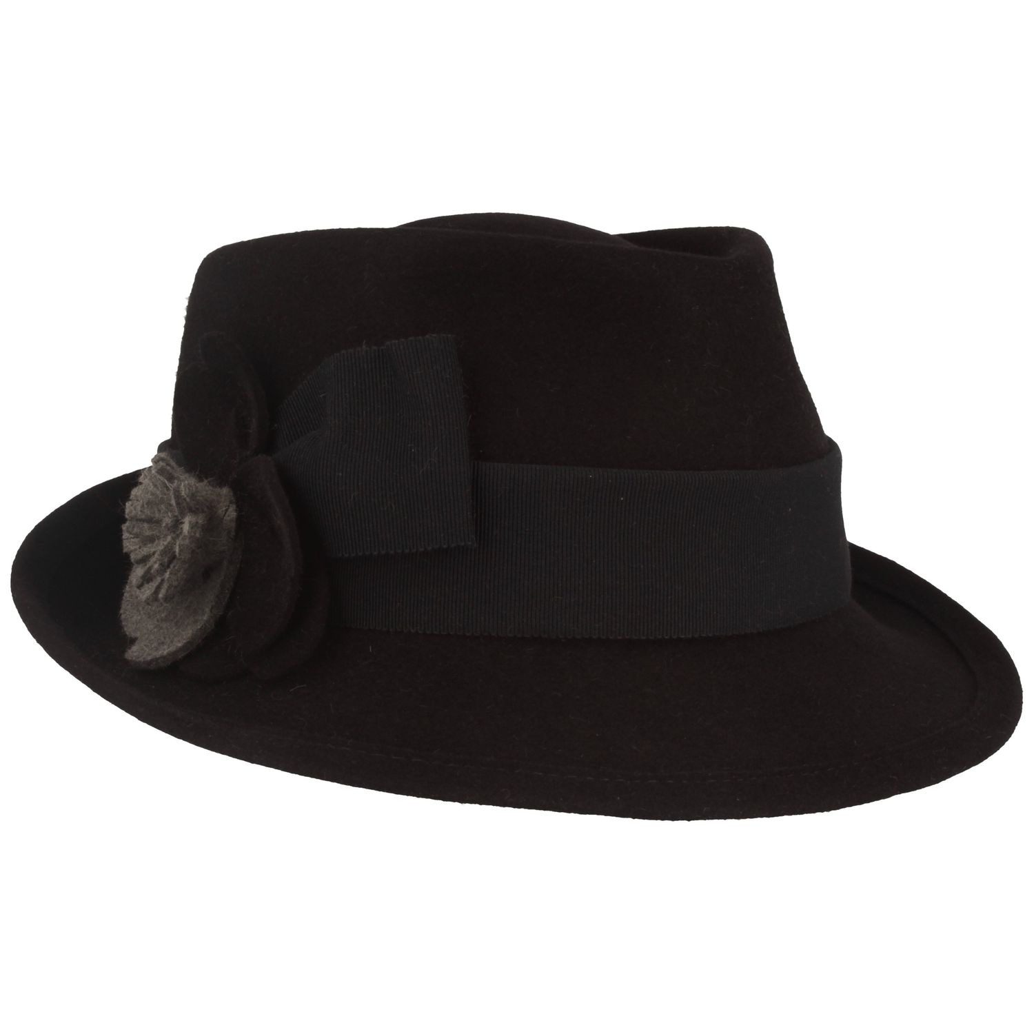 Breiter Meisteratelier Damen Trilby mit modischer Blüte von Breiter Meisteratelier