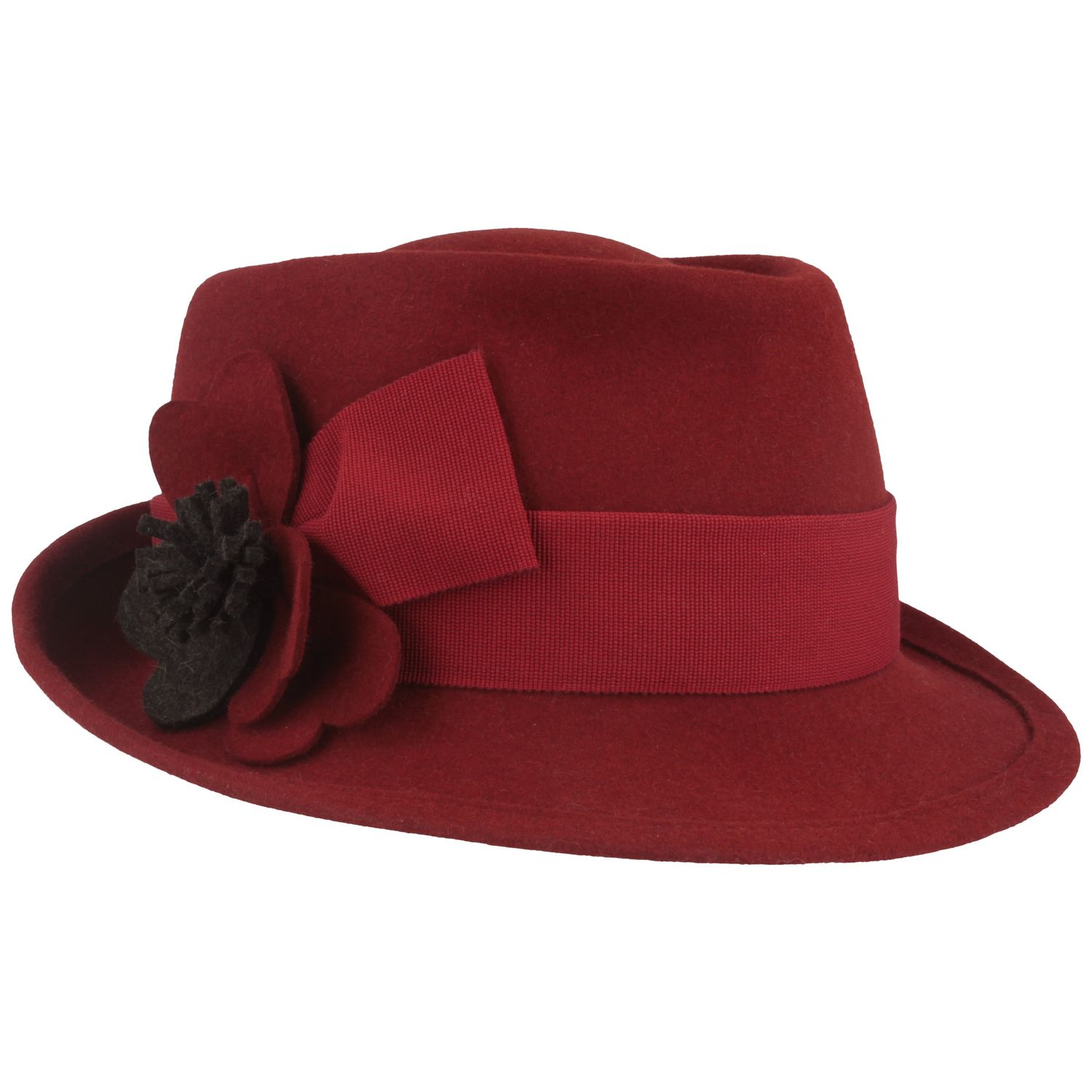 Breiter Meisteratelier Damen Trilby mit modischer Blüte von Breiter Meisteratelier