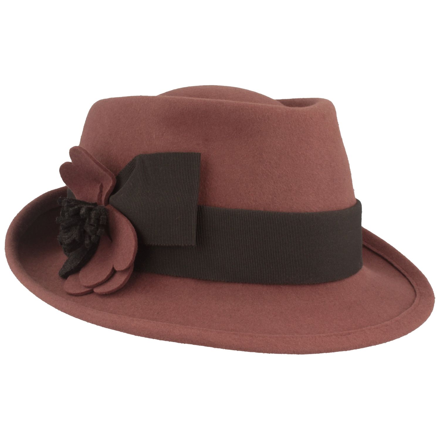 Breiter Meisteratelier Damen Trilby mit modischer Blüte von Breiter Meisteratelier