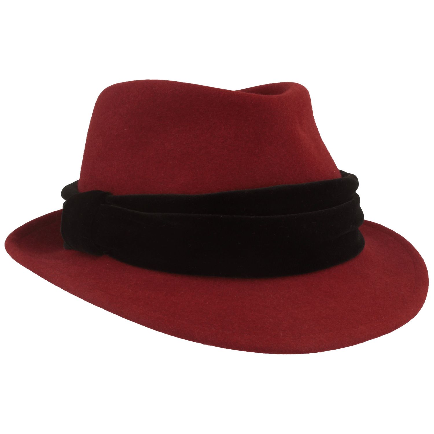 Breiter Meisteratelier Schmaler Damen Filzhut Trilby Hut mit Samt-Garnitur von Breiter Meisteratelier