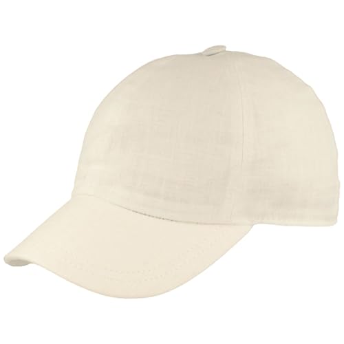 Breiter Baseball-Cap 100% Leinen Sonnencap Baseballmütze Kappe 63/XXL Weiss von Breiter
