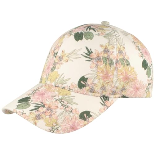 Breiter Damen Baseball Cap Baseball-Mütze Sommercap Größenverstellbar Blumen-Muster Lila Klettverschluss One Size von Breiter