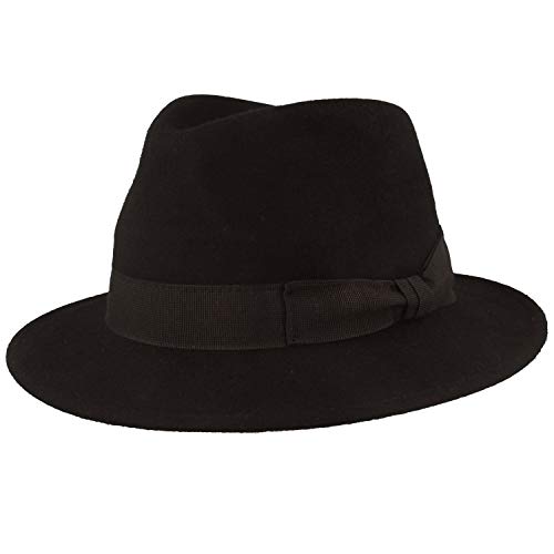 Breiter Damen Filzhut Wollhut Knautschbarer Traveller Damen-Hut aus 100% Wolle Marine M von Breiter