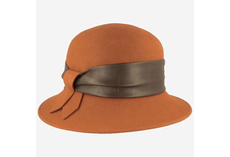 Breiter Filzhut Schicke Glocke aus Wolle mit Kunstlederband von Breiter