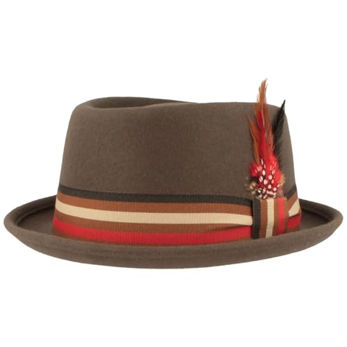 Breiter Filzhut Trilby Hut mit Rips-Garnitur Dunkelbraun von Breiter