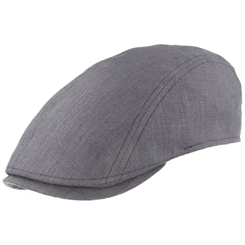 Breiter Herren Schiebermütze Flatcap Schirmmütze Leinen Innenfutter (as3, Numeric, Numeric_56, Rauchblau) von Breiter