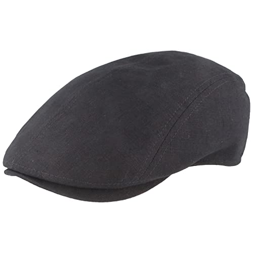 Breiter Herren Schiebermütze Flatcap Schirmmütze Leinen Innenfutter (as3, Numeric, Numeric_57, Marine Uni) von Breiter