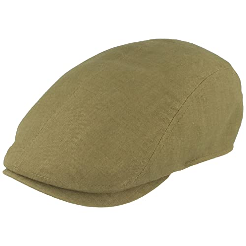 Breiter Herren Schiebermütze Flatcap Schirmmütze Leinen Innenfutter (as3, Numeric, Numeric_57, Oliv) von Breiter