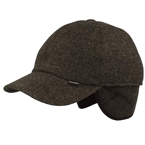 Breiter Herren Winter Baseball-Cap Schirmmütze Baseball Kappe mit Sympatex Membran & ausklappbarem Ohrenschutz – aus Wolle mit weichem Innenfutter - Anthrazit 61 von Breiter