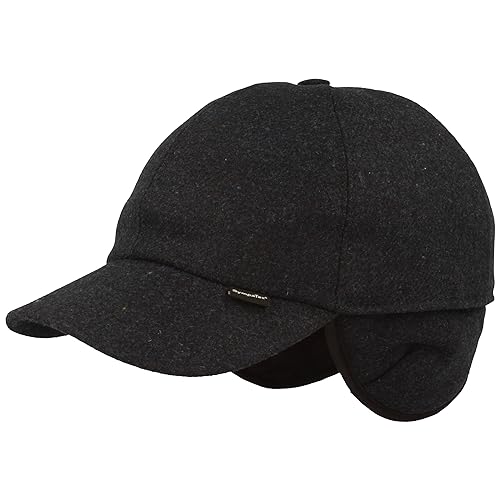 Breiter Herren Winter Baseball-Cap Schirmmütze Baseball Kappe mit Sympatex Membran & ausklappbarem Ohrenschutz – aus Wolle mit weichem Innenfutter - Marine 59 von Breiter
