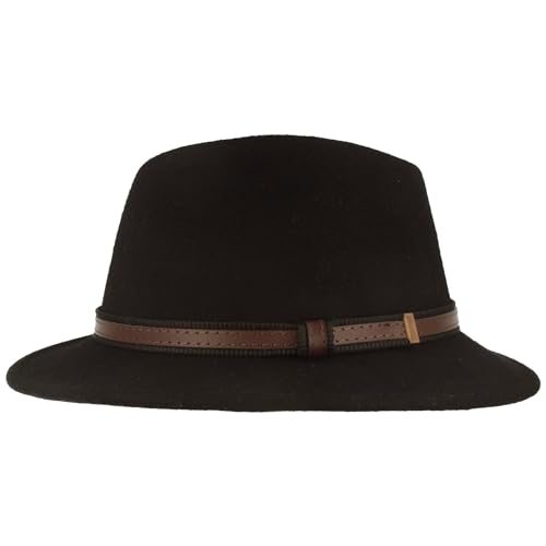 Breiter Hut Outdoor Kinder Traveller Filzhut mit Lederimitat Garnitur Schwarz 49 von Breiter