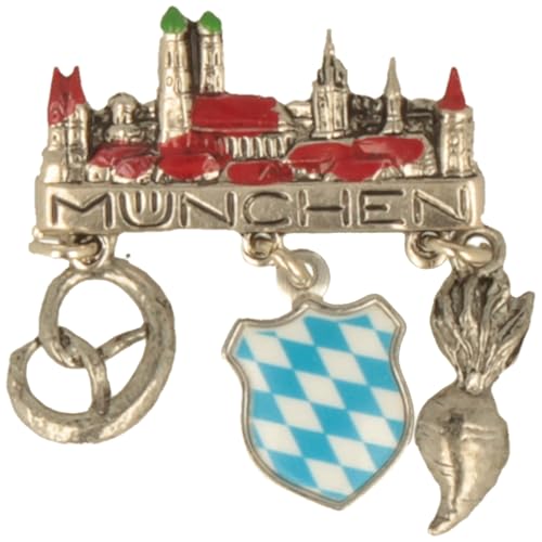 Breiter Hutanstecker Hutabzeichen Hutschmuck Anstecker Stadt München Bayrisches Wappen Breze Radi Trachtenpin Brosche von Breiter