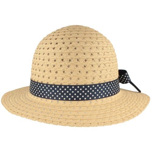 Breiter Kinder Strohhut für Mädchen Sonnenhut aus Papierborte Sommerhut knautschbar & robust Natur 54 von Breiter