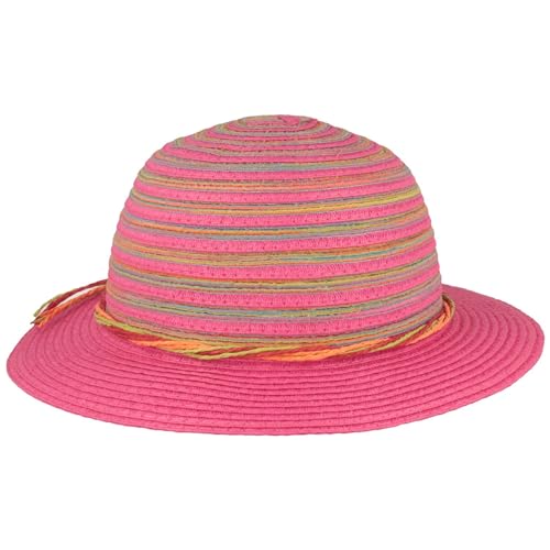 Breiter Kinder Strohhut für Mädchen Sonnenhut aus Papierborte Sommerhut knautschbar & robust Pink 54 von Breiter