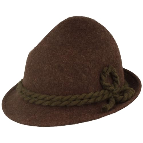 Breiter Kinder Trachtenhut Spitzkopf Wiesn-Hut für Kleinkinder aus 100% Wolle – 2-Fach Seidenkordel – für Mädchen & Junge Anthrazit 51 von Breiter