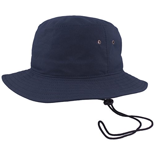 Breiter Outdoor Fischer-Hut | Bucket-Hat | Sonnen-Hut – mit Kinnband - UV Schutz 40+, COOL MAX ® Technologie, Waschbar, Ultra Leicht – Marine - Gr. 61 von Breiter